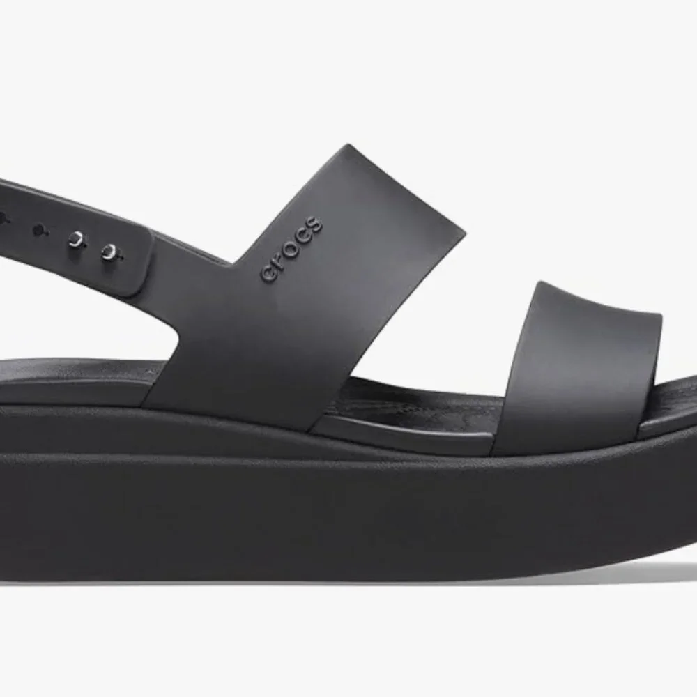 CROCS Black Platform Sandals Size 8